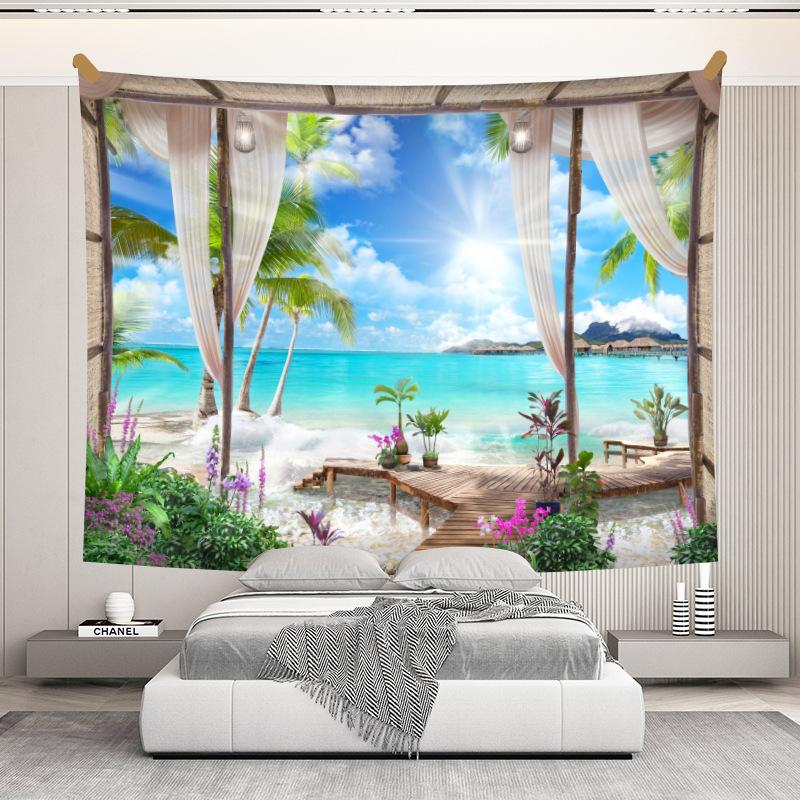 Window Landscape for Home Decorative Hanging Wall Tapestry