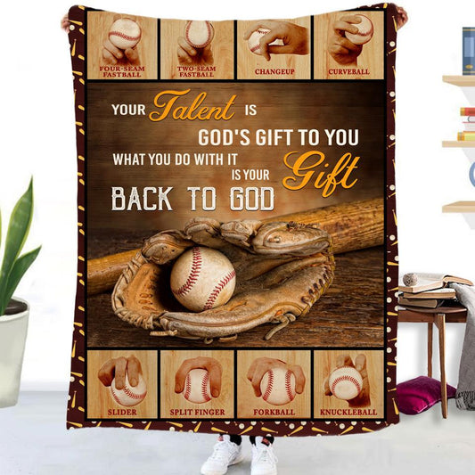 Baseball Print Fleece Soft Blanket--Free Shipping at meselling99