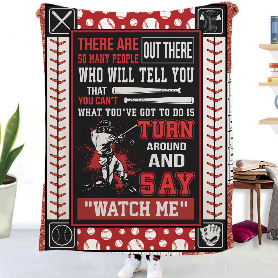 Watch Me Baseball Red Fleece Soft Blanket--Free Shipping at meselling99