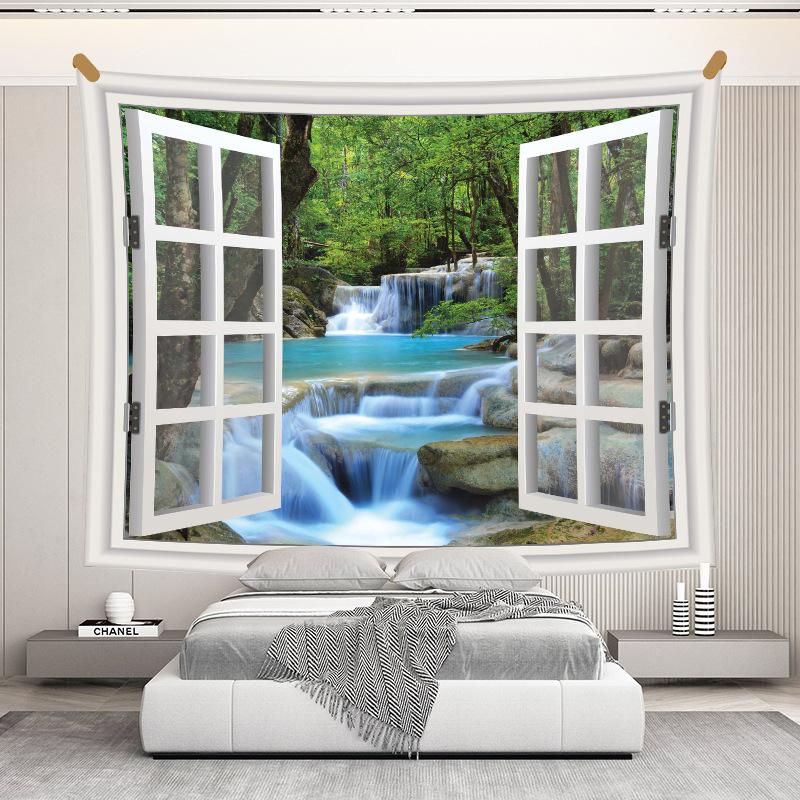 Window Landscape for Home Decorative Hanging Wall Tapestry
