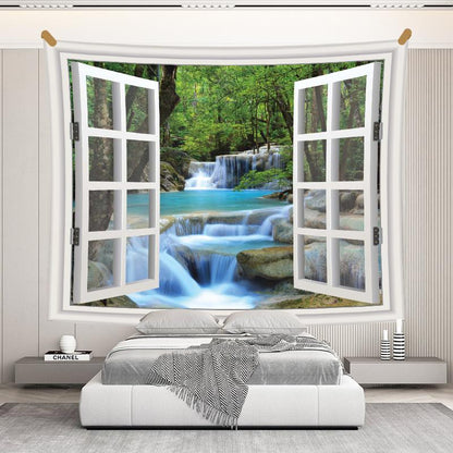 Window Landscape for Home Decorative Hanging Wall Tapestry