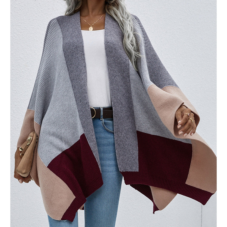 Plus Sizes Women Plaid Knitting Cardigan Coat