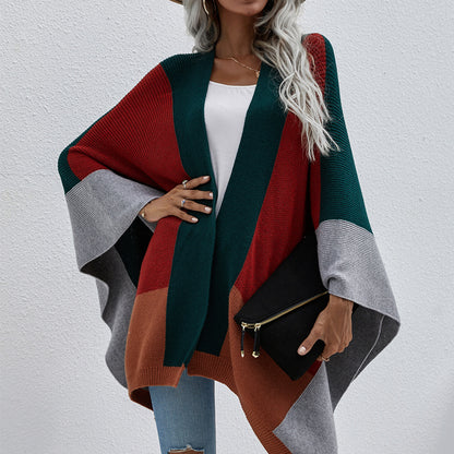 Plus Sizes Women Plaid Knitting Cardigan Coat