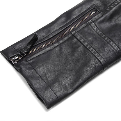 Punk Style Rivet Design PU Leather Women Jacket