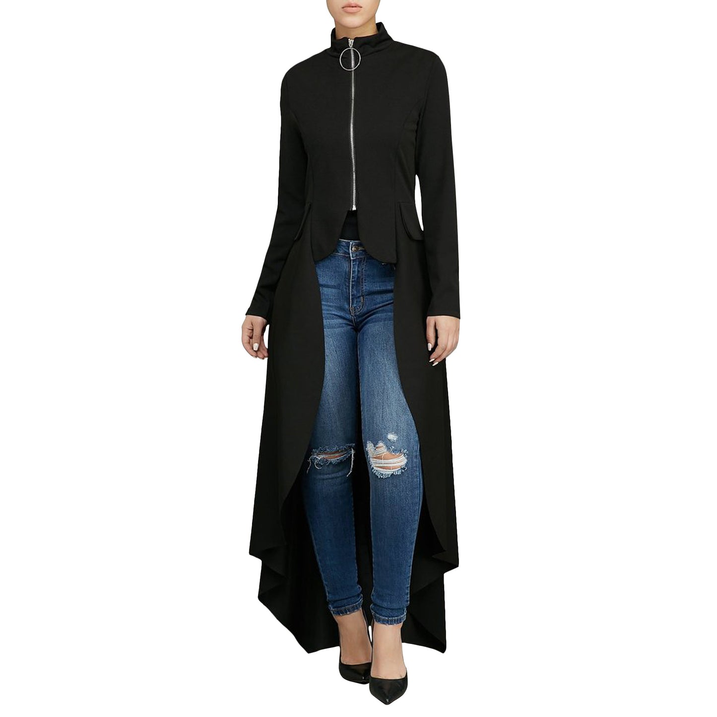 Casual Zipper Irregular Zipper Long Dresses