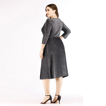 Elegant 3/4 Length Sleeves Plus Sizes Dresses