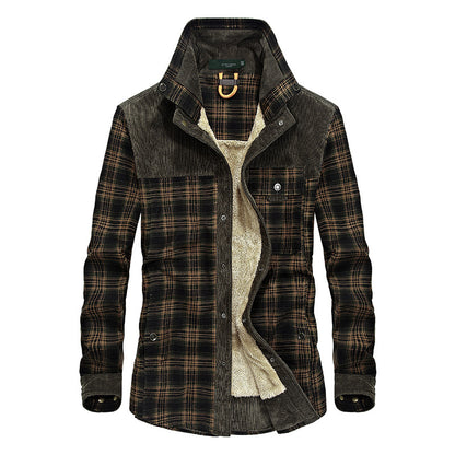 Casual Velvet Men's Warm Shirts Coat