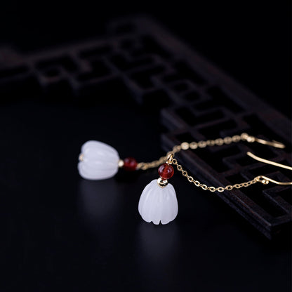 Vintage Sterling Silver Pumpkin Design Dangle Earrings for Women