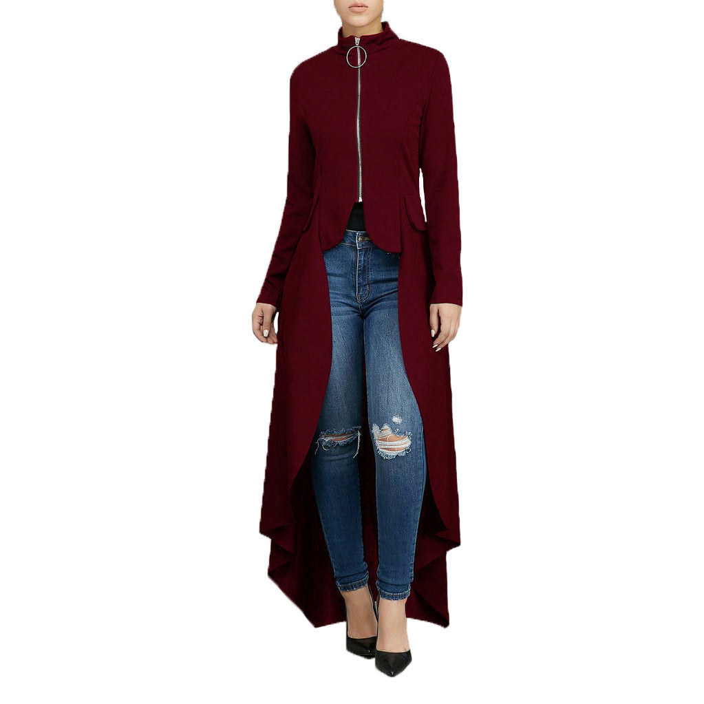 Casual Zipper Irregular Zipper Long Dresses