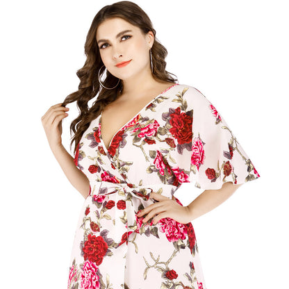 Sweet Summer Chiffon Plus Sizes Floral Dresses