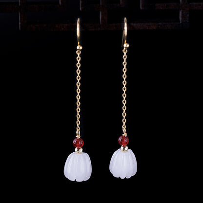 Vintage Sterling Silver Pumpkin Design Dangle Earrings for Women