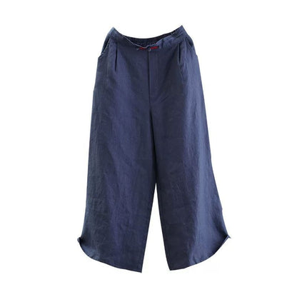 Leisure Linen Vintage Wide Leg Women Pants