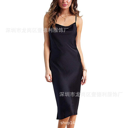 Sexy Slim Waist Party Suspender Strap Long Dresses