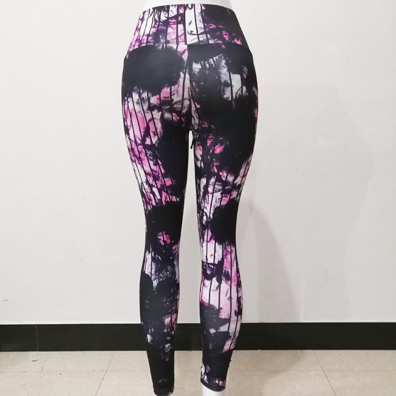 Sexy Abstract Striped High Waist Yoga Leggings