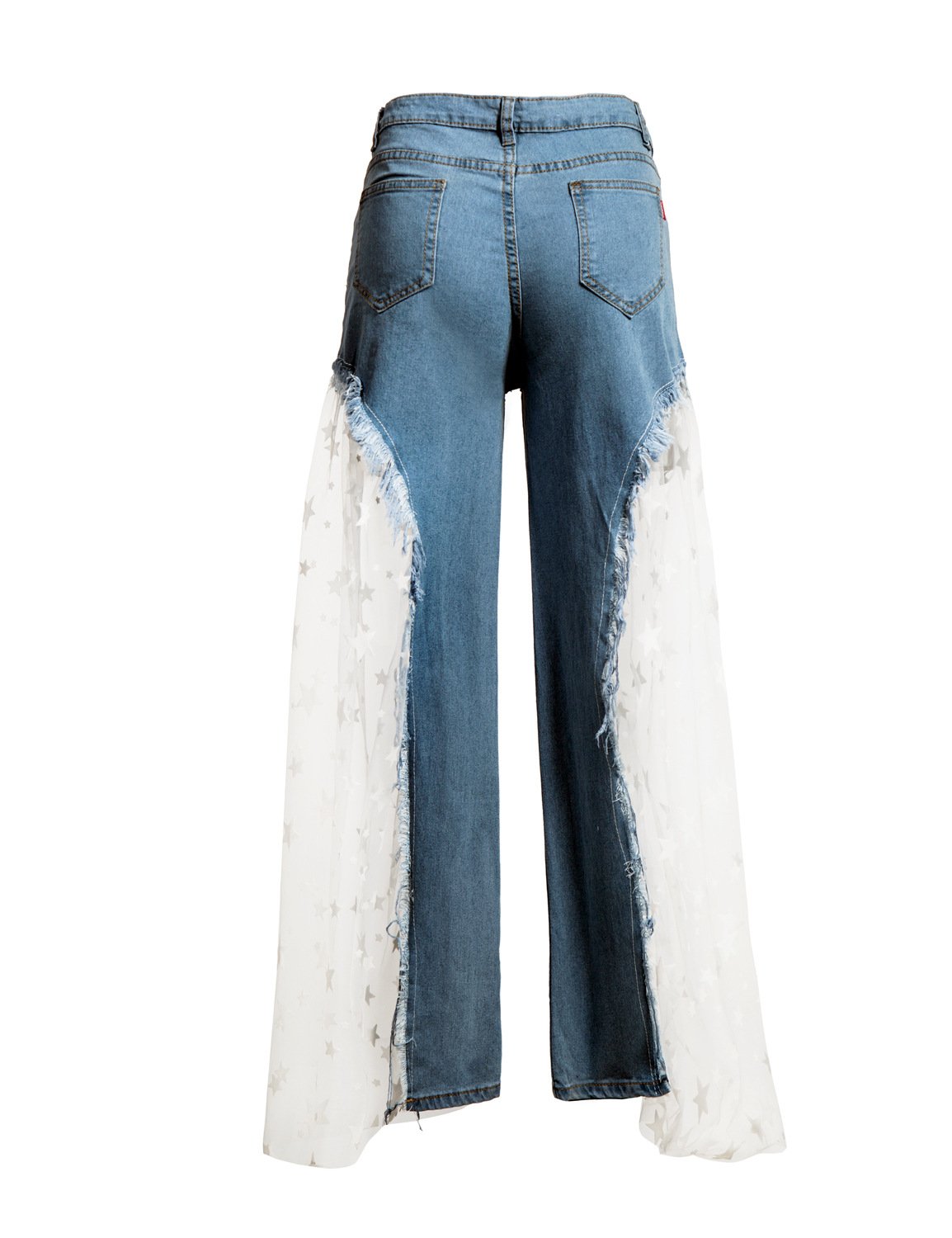 Personality Five Star Net Split Joint Loose Pants-STYLEGOING