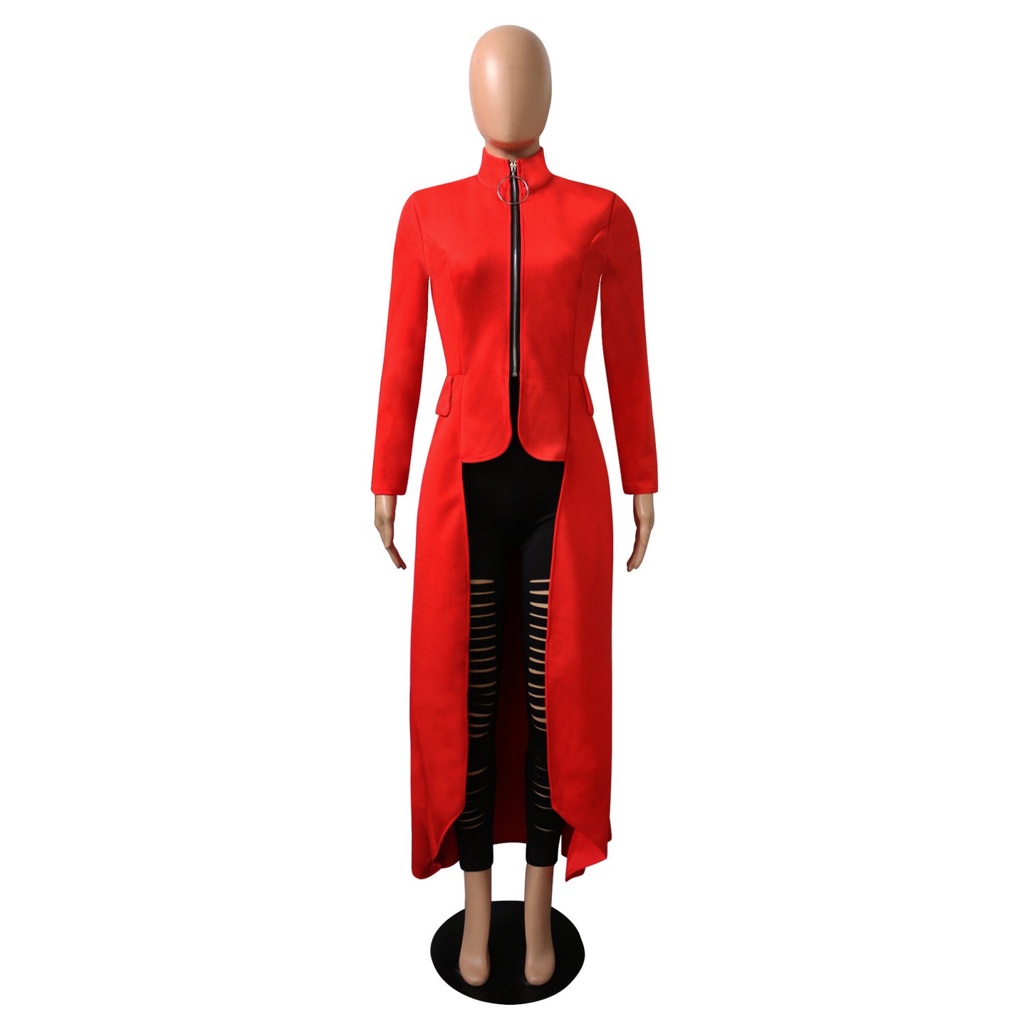 Casual Zipper Irregular Zipper Long Dresses