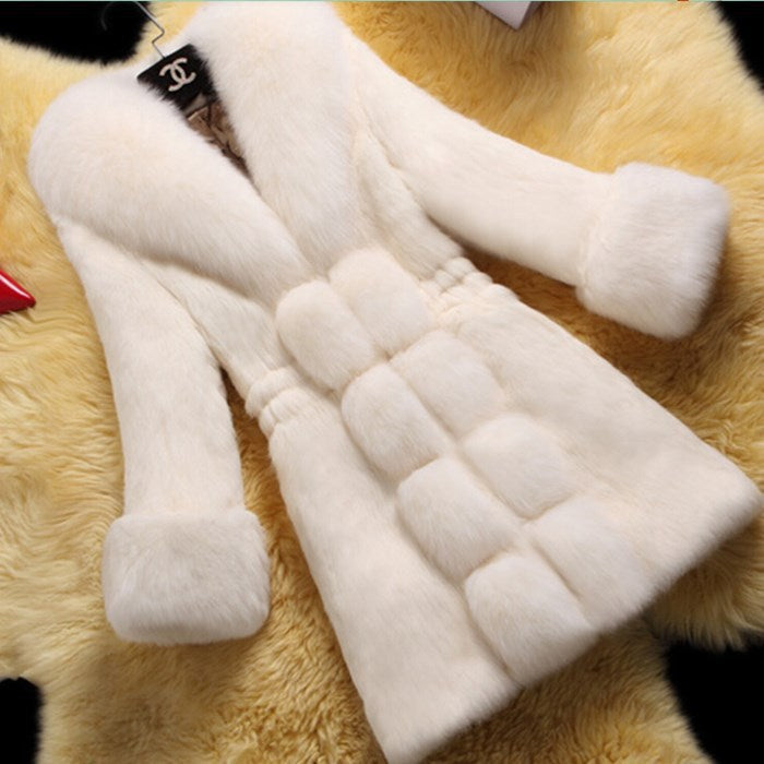 Fashion Artificial Fox Fur Plus Sizes Winter Outerwear