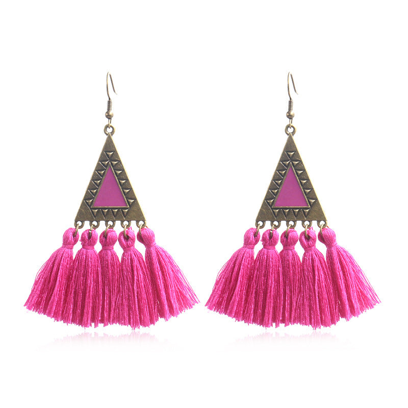 Ethnic Fashion Tassels Drop Earrings for Women