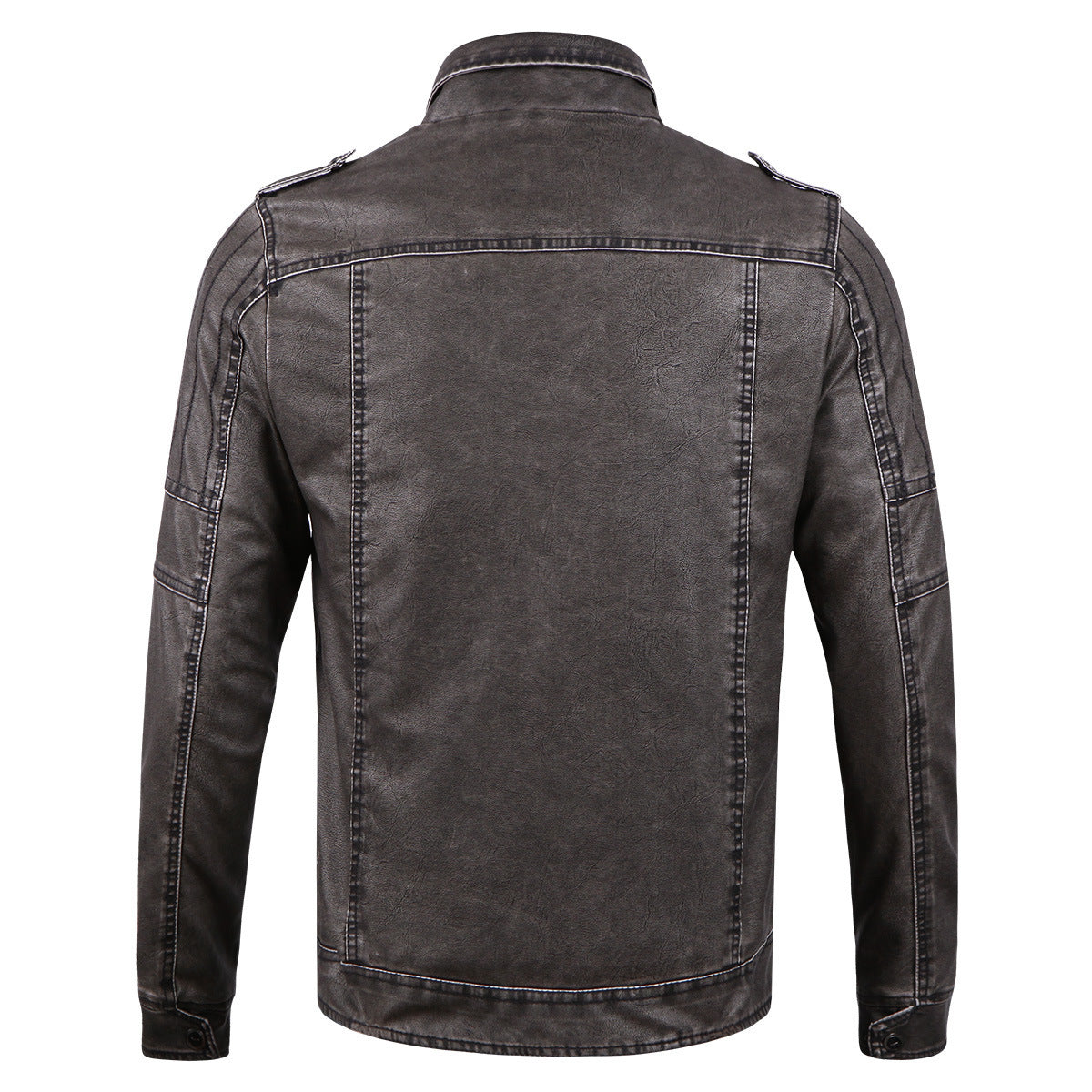Men's Warm PU Leather Jacket Overcoat
