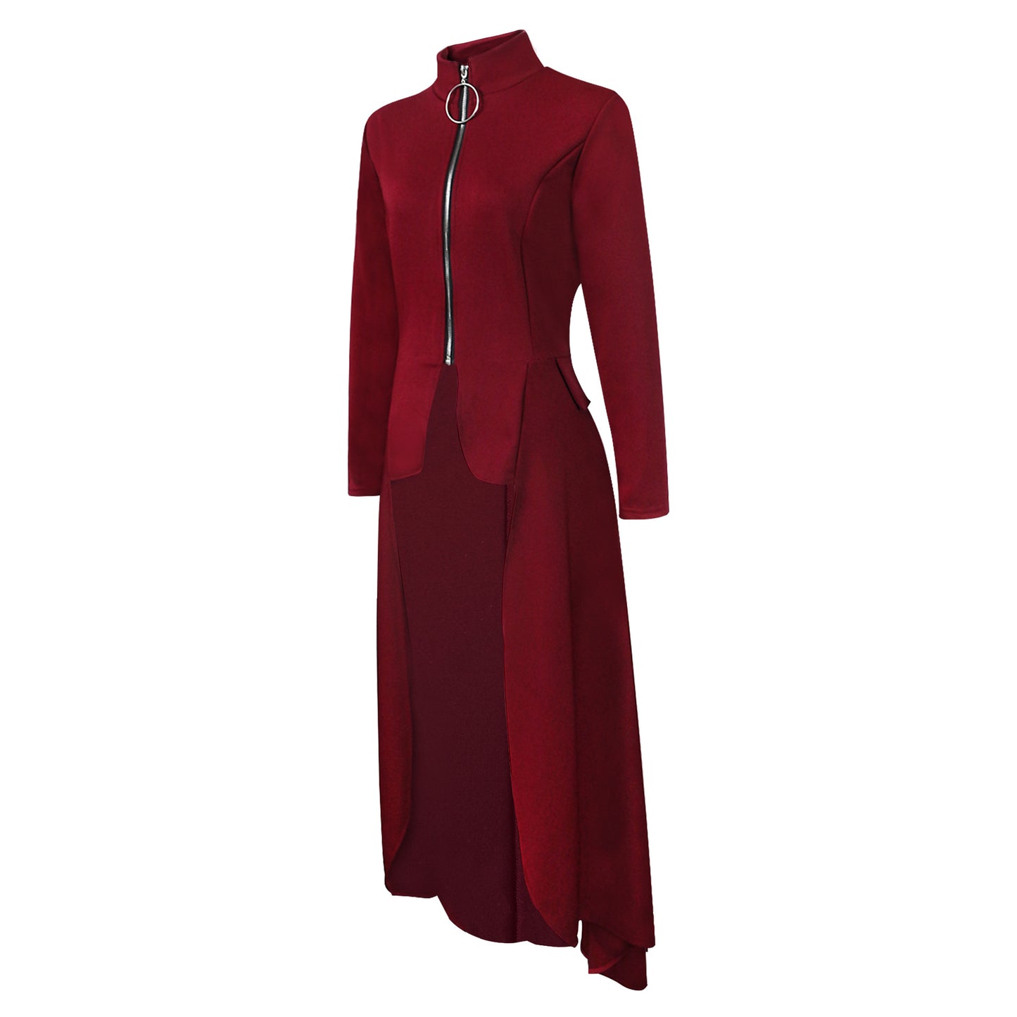 Casual Zipper Irregular Zipper Long Dresses
