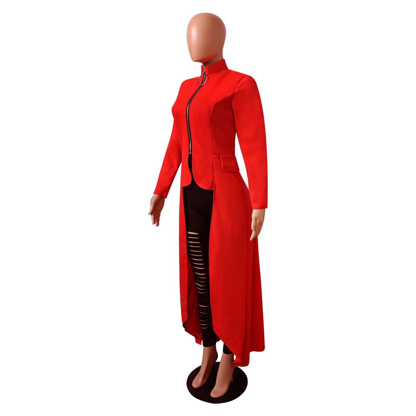 Casual Zipper Irregular Zipper Long Dresses