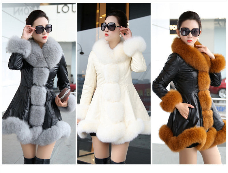 Luxury Designed Artificial Fox Fur Warm Thick for Women