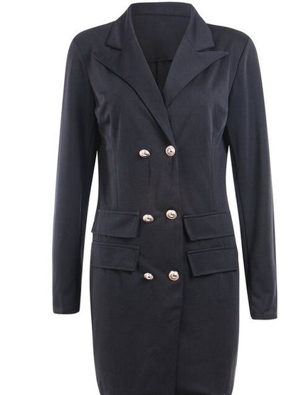 Elegant Black and White Blazer Office Lady Short Dresses