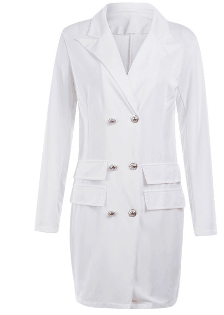 Elegant Black and White Blazer Office Lady Short Dresses
