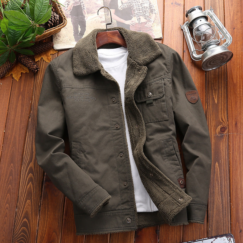 Winter Turnover Collar Warm Thicken Men's Outerwear