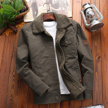 Winter Turnover Collar Warm Thicken Men's Outerwear