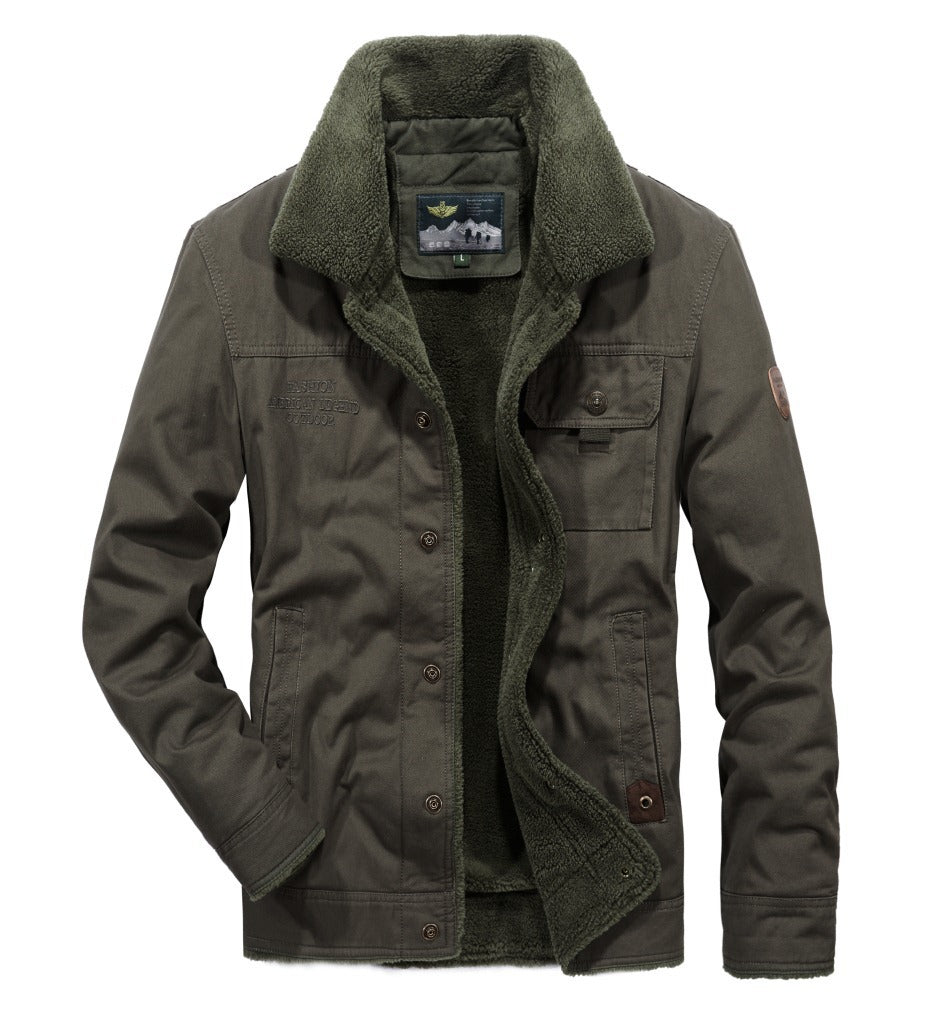 Winter Turnover Collar Warm Thicken Men's Outerwear