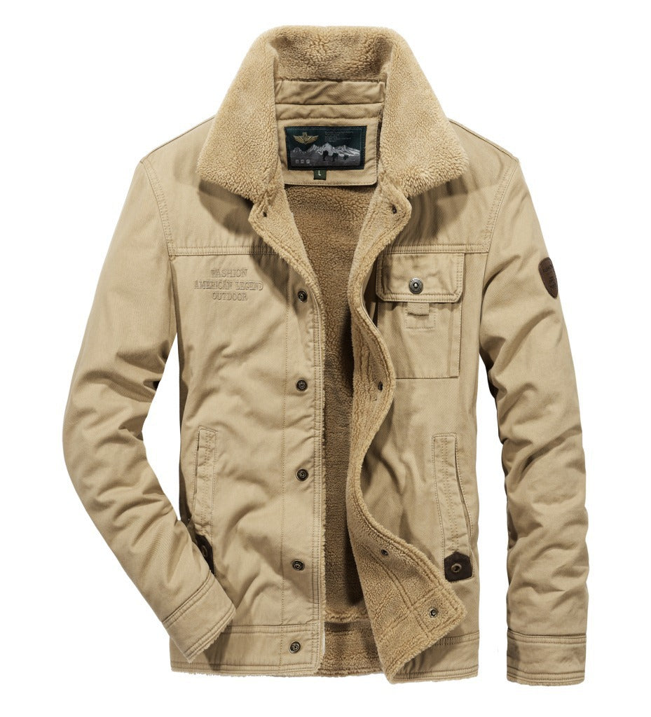 Winter Turnover Collar Warm Thicken Men's Outerwear