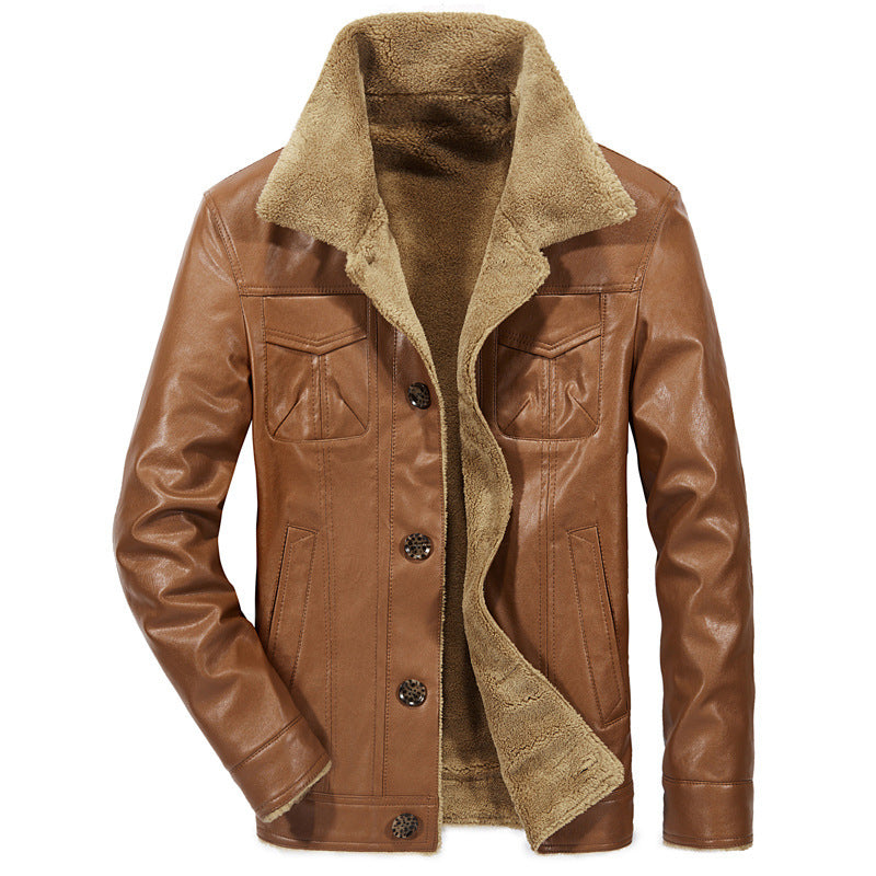 Men's Turnover Collar Faux Fur Warm's Jacket Coat