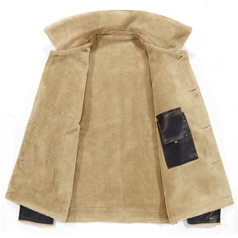 Men's Turnover Collar Faux Fur Warm's Jacket Coat
