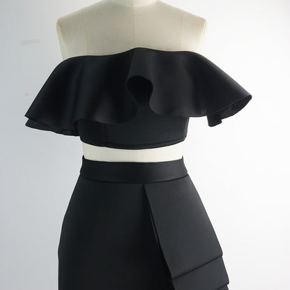 Designed Sexy Strapless Tops and Skirts Sets