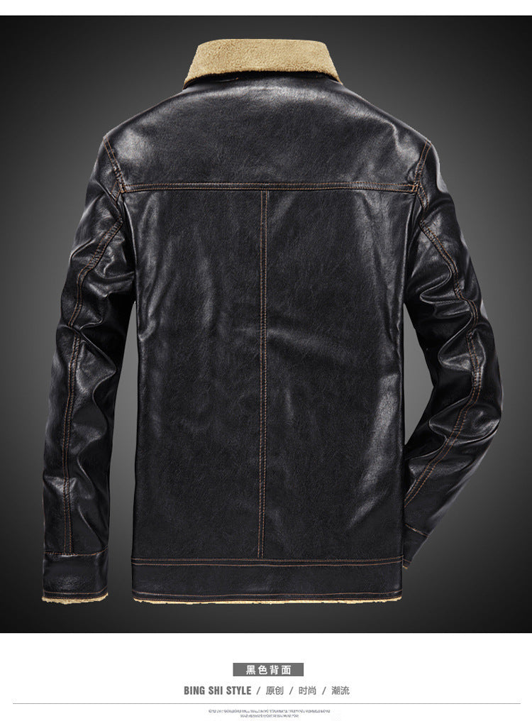 Men's Turnover Collar Faux Fur Warm's Jacket Coat