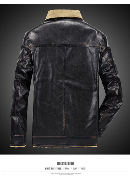 Men's Turnover Collar Faux Fur Warm's Jacket Coat