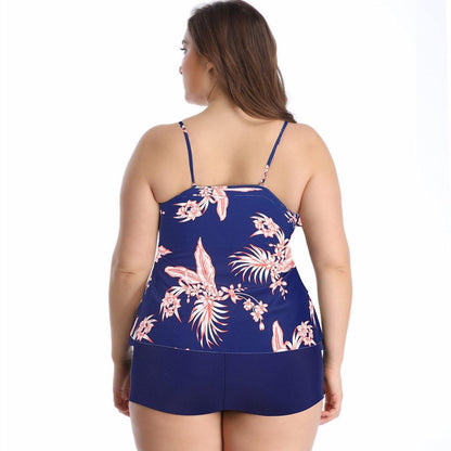 Ruffled Floral Print Plus Size Swimsuits-STYLEGOING