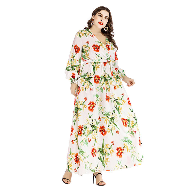 Summer Plus Sizes Dresses Floral Print