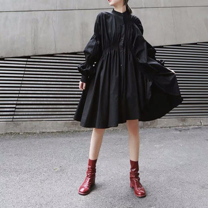Designed Women Irregular Puff Sleeves Dresses