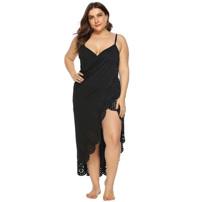 Women Plus Sizes Irregular Long Cover Ups-STYLEGOING