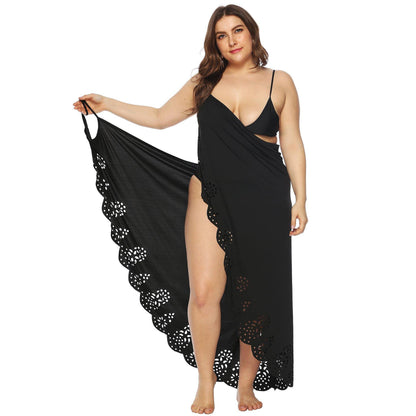 Women Plus Sizes Irregular Long Cover Ups-STYLEGOING