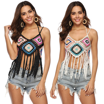 Casual Irregular Tassles Bangdage Crop Tops