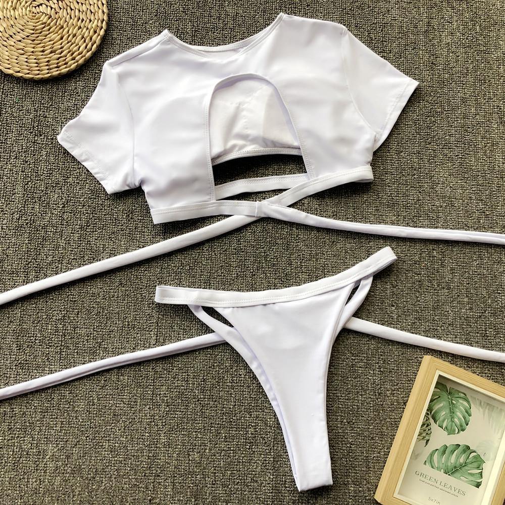 Sexy Short Sleeves Summer Beach Bikini-STYLEGOING