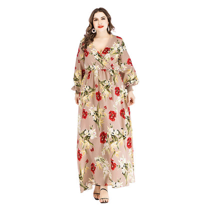 Summer Plus Sizes Dresses Floral Print