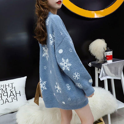 Women Christmas Snow Man Knitting Sweaters-STYLEGOING