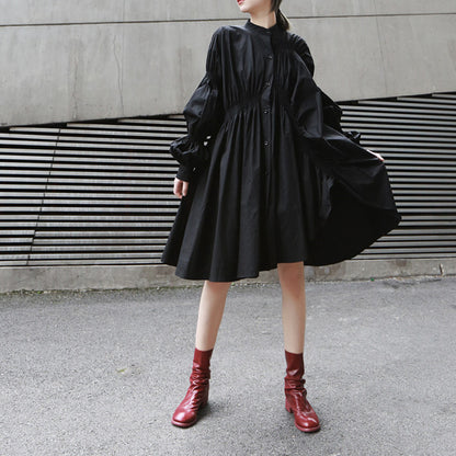 Designed Women Irregular Puff Sleeves Dresses