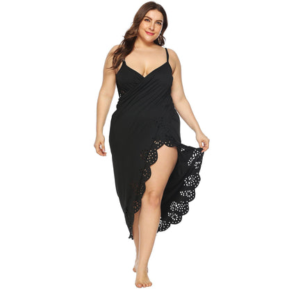 Women Plus Sizes Irregular Long Cover Ups-STYLEGOING