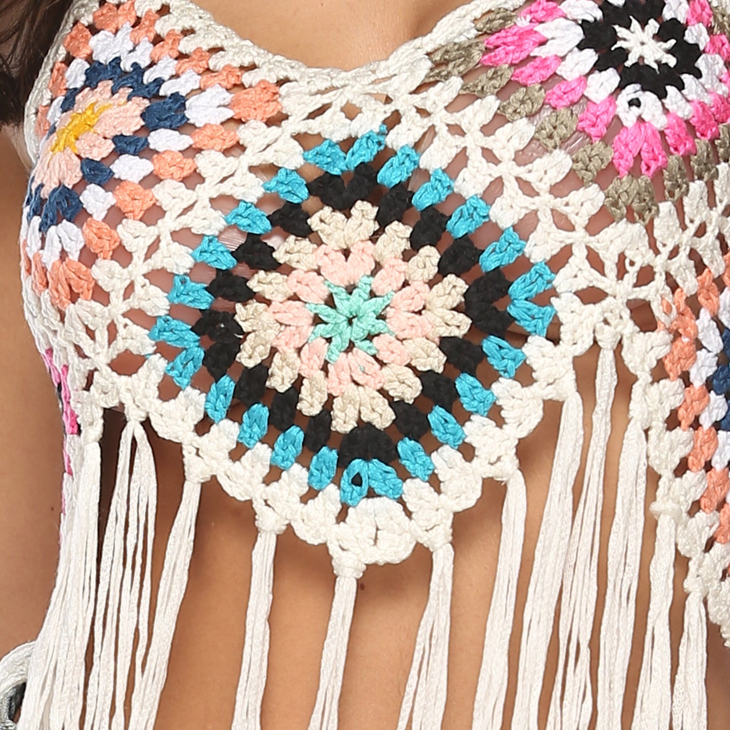 Casual Irregular Tassles Bangdage Crop Tops