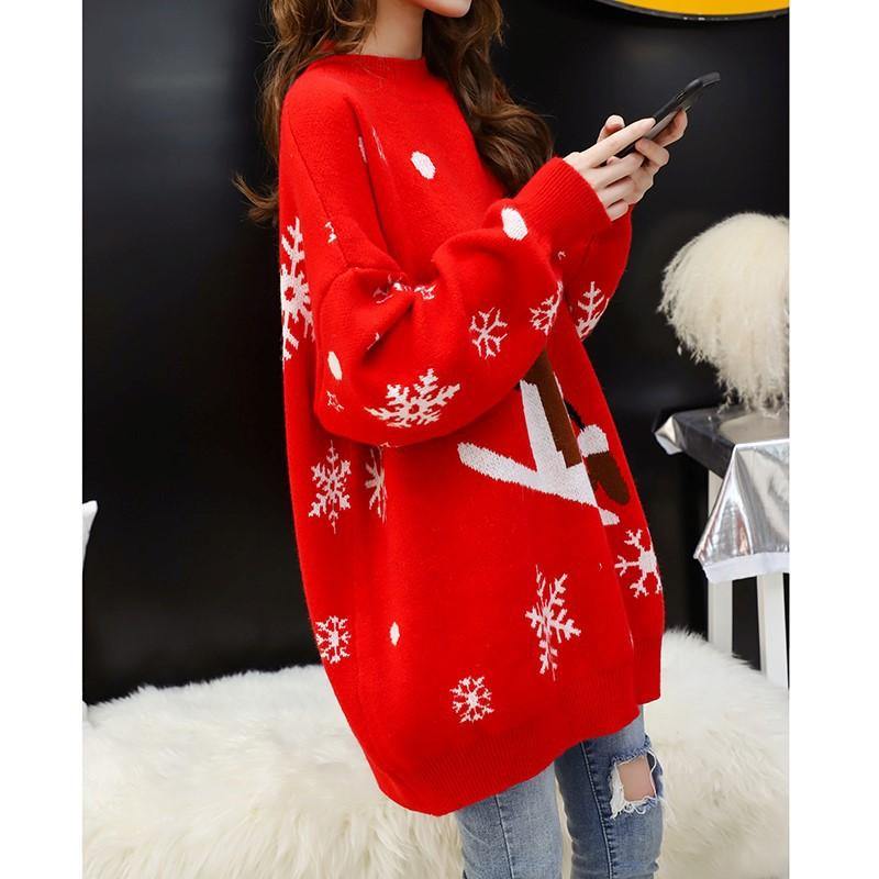 Women Christmas Snow Man Knitting Sweaters-STYLEGOING